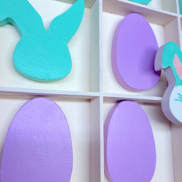 Hand painted Easter Bunny Tic Tac Toe - Picture 3 of 3